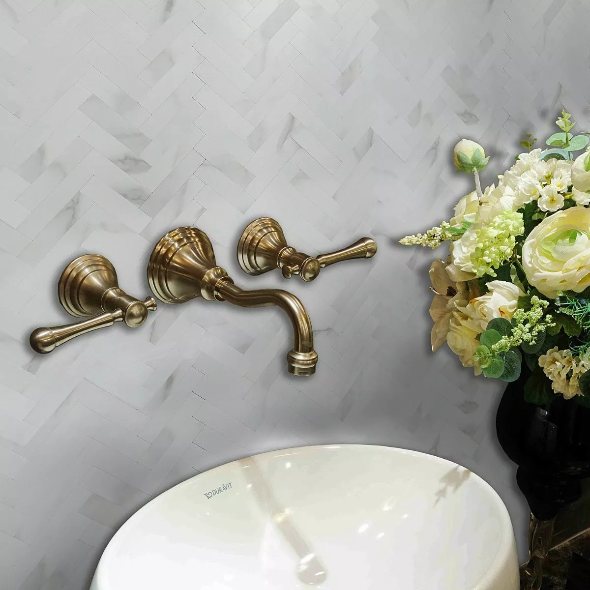 Bond Tile Easy Luxe Herringbone Calacatta 10.31 In. X 10.31 In. SPC Peel And Stick Tile (0.73 Sq. Ft. / Sheet) 6 Bond Tile Easy Luxe Herringbone Calacatta 10.31 In. X 10.31 In. SPC Peel And Stick Tile (0.73 Sq. Ft. / Sheet) - Image 4