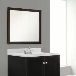 In Stock Hardwarestore Delivery Ventura 36 In. W X 30 In. H X 6 In. D Framed Tri-View Surface-Mount Bathroom Medicine Cabinet In Espresso 14 In Stock Hardwarestore Delivery Ventura 36 In. W X 30 In. H X 6 In. D Framed Tri-View Surface-Mount Bathroom Medicine Cabinet In Espresso -Bath and Faucet shop 00ad71120aad026e5348354829a8ea03 1800x1800