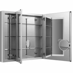 In Stock Hardwarestore Delivery Verdera 40 In. W X 30 In. H Recessed Medicine Cabinet In Anodized Aluminum