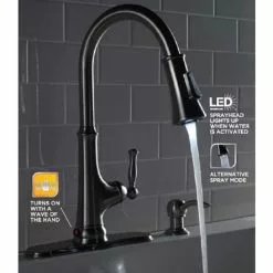 In Stock Hardwarestore Delivery Touchless LED Single-Handle Pull-Down Sprayer Kitchen Faucet With Soap Dispenser In Stainless Steel -Bath and Faucet shop 010ddbfe69188de8a159192257e43502 1800x1800