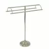 Allied Brass Free Standing Double Arm Towel Holder In Polished Nickel