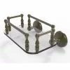 Allied Brass Monte Carlo Collection Wall Mounted Glass Guest Towel Tray In Antique Brass