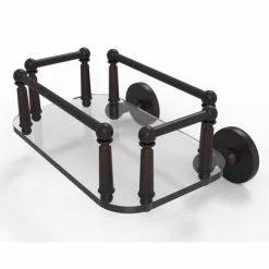 Allied Brass Prestige Skyline Collection Wall Mounted Glass Guest Towel Tray In Venetian Bronze