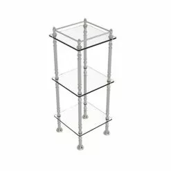Allied Brass Three Tier Etagere With 14-in X 14-in Shelves In Satin Nickel