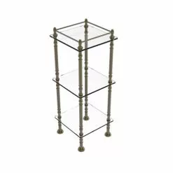 Allied Brass Three Tier Etagere With 14-in X 14-in Shelves In Antique Brass