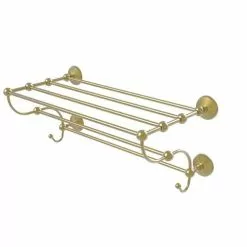Allied Brass Prestige Monte Carlo Collection 36-in Train Rack Towel Shelf In Satin Brass