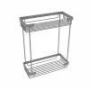 Allied Brass Double Tier Rectangular Toiletry Shower Basket In Matte Gray