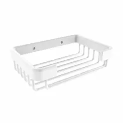 Allied Brass Rectangular Soap Basket In Matte White