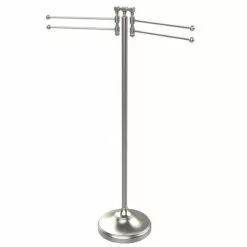Allied Brass Towel Stand With 4 Pivoting Swing Arms In Satin Nickel