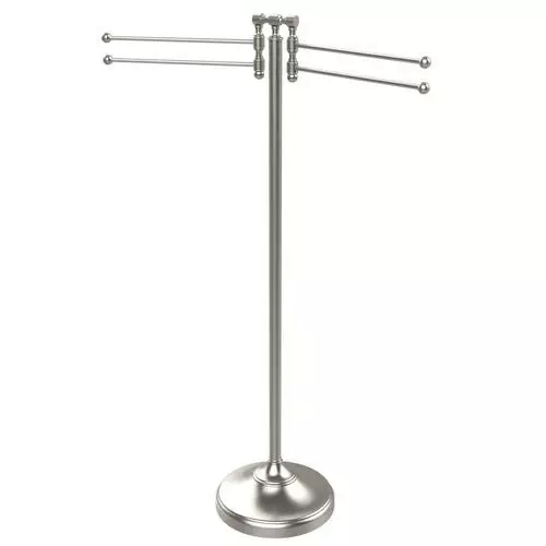 Allied Brass Towel Stand With 4 Pivoting Swing Arms In Satin Nickel 3 Allied Brass Towel Stand With 4 Pivoting Swing Arms In Satin Nickel