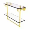 Allied Brass Pacific Grove Polished Brass 2-Tier Brass Wall Mount Bathroom Shelf