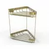 Allied Brass Double Tier Corner Shower Basket In Unlacquered Brass