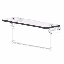 Allied Brass Carolina Crystal Polished Chrome 1-Tier Brass Wall Mount Bathroom Shelf