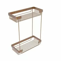 Allied Brass 12-in H Screw Mount Solid Brass Brushed Bronze Hanging Shower Caddy