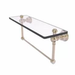Allied Brass Carolina Antique Pewter 1-Tier Brass Wall Mount Bathroom Shelf