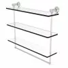 Allied Brass Carolina Crystal Satin Nickel 3-Tier Brass Wall Mount Bathroom Shelf