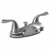 Project Source Brushed Nickel 2-Handle 4-in Centerset WaterSense Bathroom Sink Faucet With Drain -Bath and Faucet shop 019934463959 1800x1800
