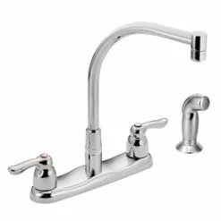 Moen M-Bition Chrome 2-Handle Deck Mount High-Arc Handle/Lever Commercial Kitchen Faucet