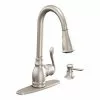 DeWALT Moen Anabelle Stainless Steel 1-Handle Deck Mount Pull-Down Kitchen Faucet (Deck Plate Included)