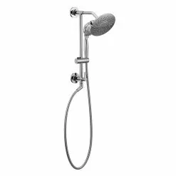 Moen Velocity Brushed Nickel 2-Spray Rain Shower Head 2.5-GPM (9.5-LPM) 21 Moen Velocity Brushed Nickel 2-Spray Rain Shower Head 2.5-GPM (9.5-LPM) -Bath and Faucet shop 026508220795 08230905 1800x1800
