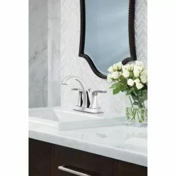 Moen Voss Brushed Nickel 2-handle 4-in Centerset WaterSense Bathroom Sink Faucet With Drain 9 Moen Voss Brushed Nickel 2-handle 4-in Centerset WaterSense Bathroom Sink Faucet With Drain -Bath and Faucet shop 026508230169 08786824 1800x1800