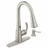 California Air Tools Moen Delaney With MotionSense Spot Resist Stainless 1-Handle Pull-Down Kitchen Faucet (Deck Plate Included) -Bath and Faucet shop 026508256220 1800x1800
