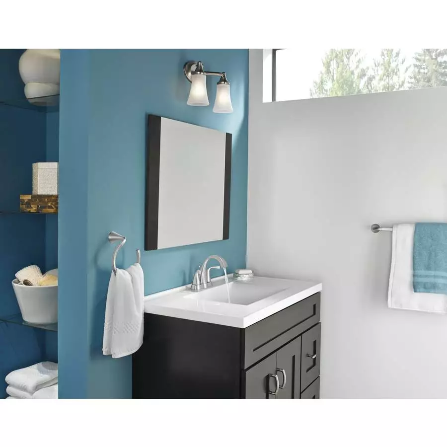 Moen Oxby Spot Resist Brushed Nickel 2-handle 4-in Centerset WaterSense Bathroom Sink Faucet With Drain 10 Moen Oxby Spot Resist Brushed Nickel 2-handle 4-in Centerset WaterSense Bathroom Sink Faucet With Drain - Image 8