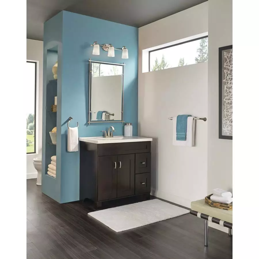 Moen Oxby Spot Resist Brushed Nickel 2-handle 4-in Centerset WaterSense Bathroom Sink Faucet With Drain 11 Moen Oxby Spot Resist Brushed Nickel 2-handle 4-in Centerset WaterSense Bathroom Sink Faucet With Drain - Image 9