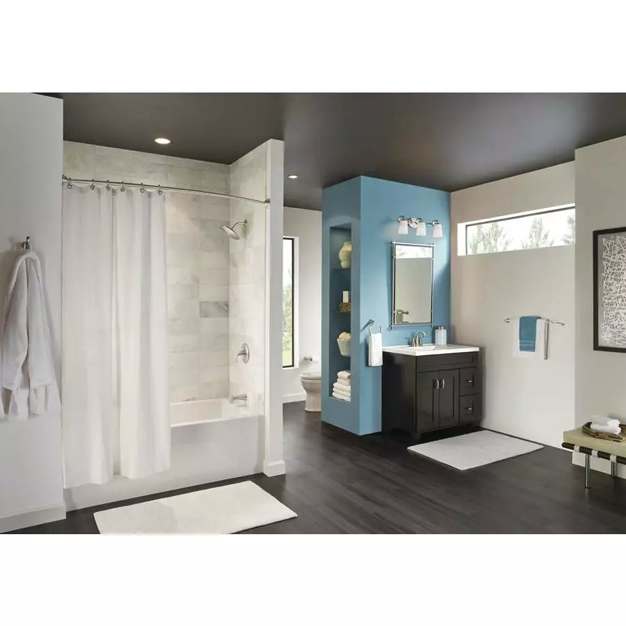 Moen Oxby Spot Resist Brushed Nickel 2-handle 4-in Centerset WaterSense Bathroom Sink Faucet With Drain 8 Moen Oxby Spot Resist Brushed Nickel 2-handle 4-in Centerset WaterSense Bathroom Sink Faucet With Drain - Image 6