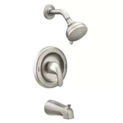 Moen Adler Spot Resist Brushed Nickel 1-Handle Bathtub And Shower Faucet With Valve 10 Moen Adler Spot Resist Brushed Nickel 1-Handle Bathtub And Shower Faucet With Valve -Bath and Faucet shop 026508271704xl 1800x1800