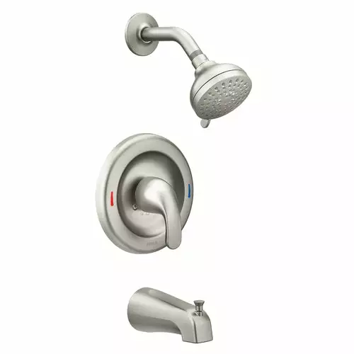 Moen Adler Spot Resist Brushed Nickel 1-Handle Bathtub And Shower Faucet With Valve 6 Moen Adler Spot Resist Brushed Nickel 1-Handle Bathtub And Shower Faucet With Valve - Image 4