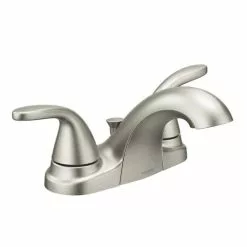 Moen Adler Spot Resist Brushed Nickel 2-handle 4-in Centerset WaterSense Bathroom Sink Faucet With Drain -Bath and Faucet shop 026508271766xl 1800x1800