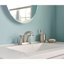 Moen Graeden Spot Resist Brushed Nickel 2-handle 4-in Centerset WaterSense Bathroom Sink Faucet With Drain -Bath and Faucet shop 026508275191 10730818 1800x1800