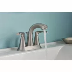 Moen Graeden Spot Resist Brushed Nickel 2-handle 4-in Centerset WaterSense Bathroom Sink Faucet With Drain -Bath and Faucet shop 026508275191 15700711 1800x1800