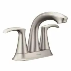 New Lower Price; Moen Graeden Spot Resist Brushed Nickel 2-Handle 4-in Centerset WaterSense Bathroom Sink Faucet With Drain