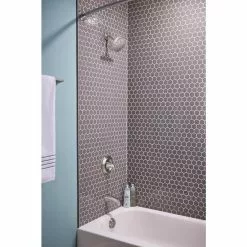 Moen Lindor Spot Resist Brushed Nickel 1-Handle Bathtub And Shower Faucet With Valve -Bath and Faucet shop 026508282663 09257194 1800x1800