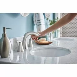 Moen Lindor Spot Resist Brushed Nickel 2-handle Widespread WaterSense Bathroom Sink Faucet With Drain 14 Moen Lindor Spot Resist Brushed Nickel 2-handle Widespread WaterSense Bathroom Sink Faucet With Drain -Bath and Faucet shop 026508282694 09256854 1800x1800