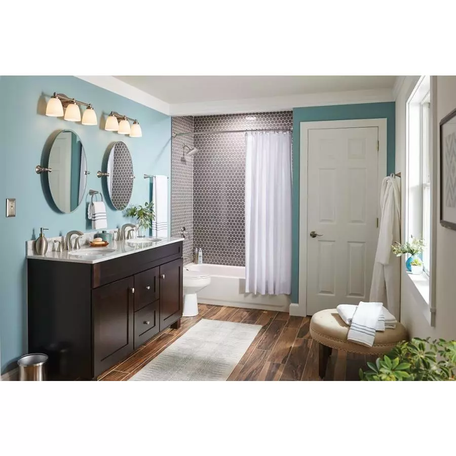 Moen Lindor Spot Resist Brushed Nickel 2-handle Widespread WaterSense Bathroom Sink Faucet With Drain 7 Moen Lindor Spot Resist Brushed Nickel 2-handle Widespread WaterSense Bathroom Sink Faucet With Drain - Image 5