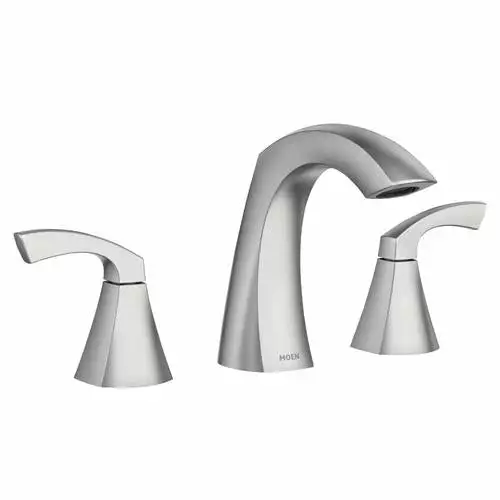 Moen Lindor Spot Resist Brushed Nickel 2-handle Widespread WaterSense Bathroom Sink Faucet With Drain 10 Moen Lindor Spot Resist Brushed Nickel 2-handle Widespread WaterSense Bathroom Sink Faucet With Drain - Image 8