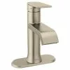 Moen Genta Brushed Nickel 1-handle Single Hole WaterSense Bathroom Sink Faucet With Drain 2 Moen Genta Brushed Nickel 1-handle Single Hole WaterSense Bathroom Sink Faucet With Drain -Bath and Faucet shop 026508290125 17838091 1800x1800