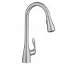 Delta Moen Georgene Spot Resist Stainless 1-Handle Deck Mount Pull-Down Handle/Lever Commercial/Residential Kitchen Faucet (Deck Plate Included)