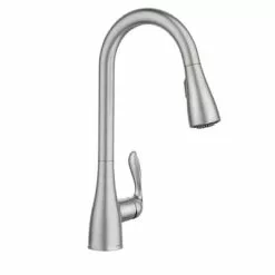 Delta Moen Georgene Spot Resist Stainless 1-Handle Deck Mount Pull-Down Handle/Lever Commercial/Residential Kitchen Faucet (Deck Plate Included)
