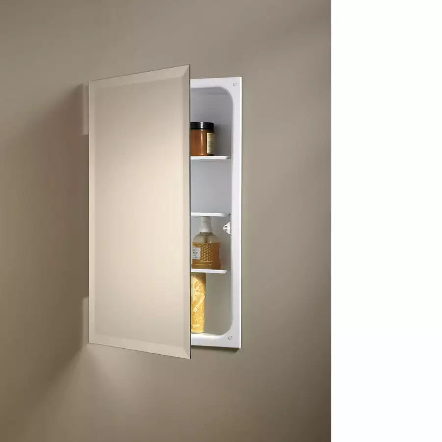 Jensen Perfect Square 16-in X 26-in Rectangle Recessed Mirrored Medicine Cabinet 3 Jensen Perfect Square 16-in X 26-in Rectangle Recessed Mirrored Medicine Cabinet