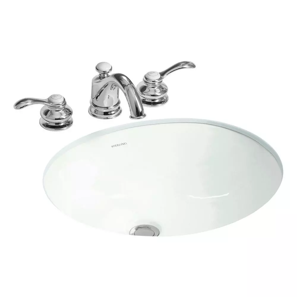 STERLING Wescott Under-Mounted Vitreous China Bathroom Sink In White With Overflow Drain 3 STERLING Wescott Under-Mounted Vitreous China Bathroom Sink In White With Overflow Drain