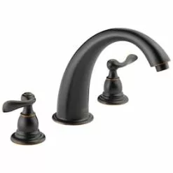 HGTV HOME By Sherwin-Williams Delta Windemere 2-Handle Deck Mount Roman Bathtub Faucet