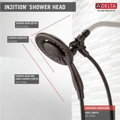 Delta In2ition Venetian Bronze 4-Spray Dual Shower Head 1.75-GPM (6.6-LPM) 27 Delta In2ition Venetian Bronze 4-Spray Dual Shower Head 1.75-GPM (6.6-LPM) -Bath and Faucet shop 034449641067 05433063 1800x1800