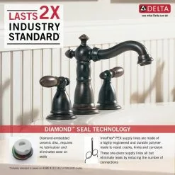 Delta Victorian Venetian Bronze 2-handle Widespread WaterSense Bathroom Sink Faucet With Drain -Bath and Faucet shop 034449642743 12171448 1800x1800