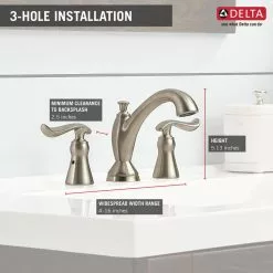 Delta Linden Stainless 2-handle Widespread WaterSense Bathroom Sink Faucet With Drain -Bath and Faucet shop 034449655583 05430026 1800x1800