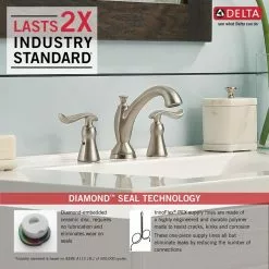 Delta Linden Stainless 2-handle Widespread WaterSense Bathroom Sink Faucet With Drain -Bath and Faucet shop 034449655583 12170330 1800x1800
