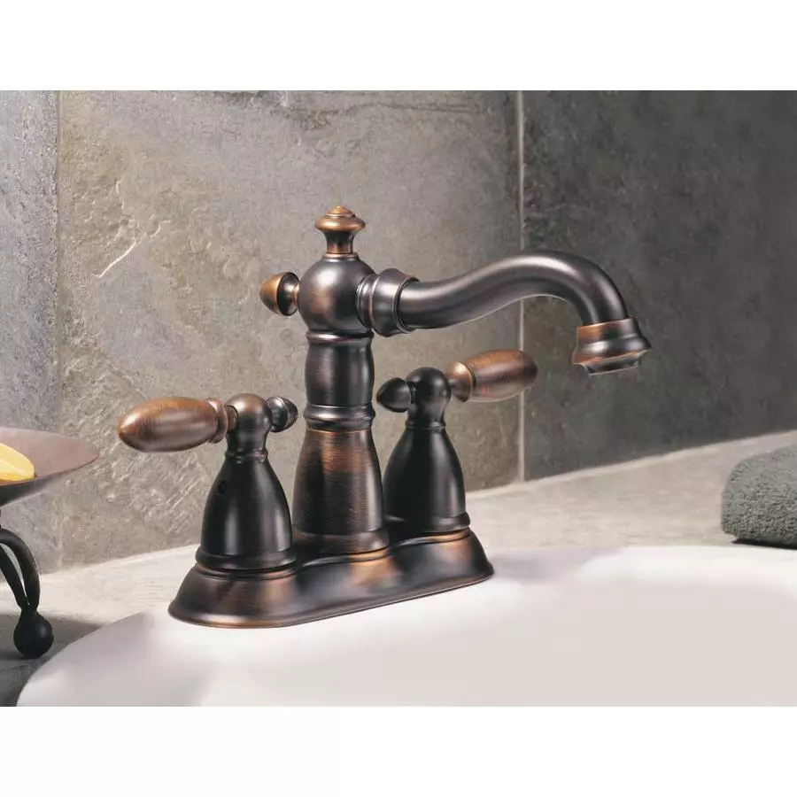 Delta Victorian Venetian Bronze 2-handle 4-in Centerset WaterSense Bathroom Sink Faucet With Drain 7 Delta Victorian Venetian Bronze 2-handle 4-in Centerset WaterSense Bathroom Sink Faucet With Drain - Image 5